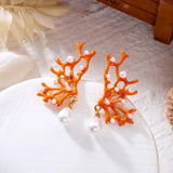 Daiiibabyyy  1Pairs Ocean Sweet Starfish Gradient Jellyfish Acrylic Earrings for Ladies Cute Summer Vacation Style Ear Jewelry Accessory
