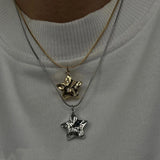 Daiiibabyyy  Goth Antique Silver Color Skeleton Key Necklace Creativity Pendant Charm Statement Punk Jewelry Fashion Women Halloween Gift