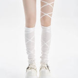 Daiiibabyyy  Punk Women Strap Calf Over Knee Socks Spicy Girl Y2k Subculture Elastic Ballet Socks Lolita Gothic Japanese JK Club Cosplay Sock
