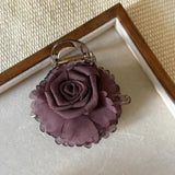 Daiiibabyyy  Elegant Purple Flower Hair Claw for Women Girls Sweet Rose Headwear Back Head Floral Hair Clip Hairpin Fashion Hair Accessories