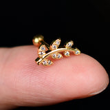 DAIIIBABYYY  -  1pcs New Style Stainless Steel Ear Piercing Cz Stud Earrings Snake Moon Round Ball Arc Cartilage Helix Conch Screw Back Earring