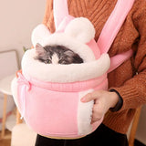 DAIIIBABYYY  -  Pet Carrier Bag Cat Dogs Plush Backpack Outdoor Travel Walking Winter Warm Nest Kitten Puppy Hanging Chest Portable Travel Carri