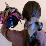 Daiiibabyyy  Korean Square Pleated Pattern Hair Ring Ins Fashion Simple High-end Hair Tie Temperament Hair Accessory