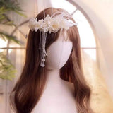 Daiiibabyyy  French Exquisite Bridal Headbands Feather Pearls Bride Headress Flower Luxury Wedding Headwear Bride Accessories