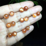 DAIIIBABYYY  ?-  Natural Golden Sunstone Round Beads Jewelry Charms Earrings For Women Man Healing Crystal Energy Christmas Gift 1pair