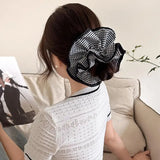 Daiiibabyyy  Maillard Plaid Lace Hair Scrunchies For Womens Girls Ponytail Holder Hair Ties Elastic Hair Rope Hair Accessories