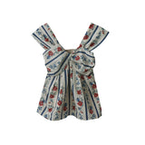 DAIIIBABYYY  -  Women's Summer French Retro Resort Style Floral Slim Small Suspender Tops + High Waist Loose Casual Wide-leg Pants Two-piece Set