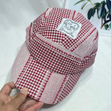 DAIIIBABYYY  -  Japanese Niche Plaid Splicing Five-panel Baseball Cap for Men and Women Spring and Summer Patch Design Adjustable Hip-hop Hat