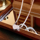 Daiiibabyyy  Heart-shaped Multi-layer Magnet Necklace for Women Fashionable and Versatile Ins Collarbone Chain Light Luxury Jewelry