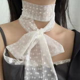 DAIIIBABYYY  -  Polka Dots Chiffon Transparent Breathable Sunscreen Shawl Female Summer Thin Long Beach Towel Sun Silk Scarf