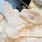 Daiiibabyyy  Cute Rabbit Eye Mask for Sleeping Sweet Printed Big Rabbit-ear Blackout Eye-mask Lace Hair Band for Washing Face Makeup Daily