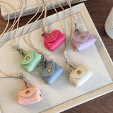DAIIIBABYYY  -  New Y2K Retro Cute Small Leather Bag Long Necklace for Women Fashion Sweater Chain Neck Hanging Jewelry Versatile Accessory Gift