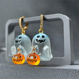 Daiiibabyyy  Cute Fashion Charming Halloween & Pumpkin Hoop Earrings Cute Resin Jewelry for Women Perfect for Parties & Gifts