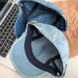 DAIIIBABYYY  -  Personalized Lace Bow Design Washed Denim Forward Hats Women Spring Summer Travel Fashion Versatile Sun Protection Retro Berets