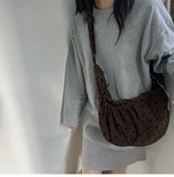 Daiiibabyyy  Streetwear Polka Dot Office Lady Shoulder Bag Women Canvas Drawstring Pleated Hobo Bags Y2k Aesthetic Handbags Crossbody Korean