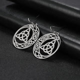 DAIIIBABYYY  -  Triangle Celtic Knot Crescent Edge Stainless Steel Earrings for Women's Fashion and Elegant Talisman Jewelry Gifts