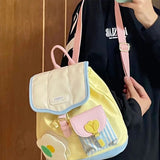 Daiiibabyyy  Ladies' Backpacks Japanese Dopamine Cartoon Kawaii Sweet Cute Verstaile High Quality Large Capacity Portable Schoolbags For Girl