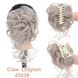 Daiiibabyyy  Synthetic Chignon Messy Curly Claw Hair Bun Scrunchy Fake False Hair Band Tail for Women Hairpieces Blonde Black Brown