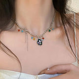 Daiiibabyyy  Retro Colorful Beaded Tulip Choker Necklace Women Boho Beads Tassels Pendant Necklaces Vintage Irregular Girl Neck Jewelry Gifts