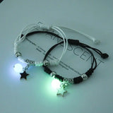 DAIIIBABYYY  -  2pc Luminous Cat Star Moon Cross Charms Bracelet Set Couple Adjustable Woven Rope Friendship Bracelet For Women Men Jewelry Gift