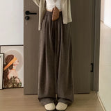Daiiibabyyy  Solid High Waisted Sweatpants Women Lightweight Casual Spring Fall Wide Leg Pants Fashion Simple Lazy Draped Loose Trousers