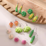 Daiiibabyyy  Bohemia Earrings Simulated Vegetable Dangle Earring Lettuce, Korean Style Cute Earrings Broccoli Alloy Mushroom Earrings