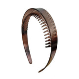 Daiiibabyyy  Leopard Print Wide Tooth Hair Headband Teeth for Women Non Slip Resin Hair Hoop Styling Hair Accessories for Thick Thin Hair