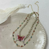 DAIIIBABYYY  -  Colorful Dopamine Double Butterfly Necklace