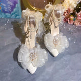 Daiiibabyyy  Elegant Womens Dress Shoes White Lolita Mary Jane Shoes Woman Luxury Designer Pearl Lolita Sandals Sling Back Heels Women