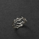 DAIIIBABYYY  -  Hip Hop Punk Silver Colour Cubic Zirconia Set Lightning Open Ring Men's and Women's Trend Dazzling Finger Ring