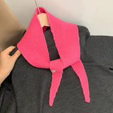 Daiiibabyyy  Sophie Scarf Niche Design 100% Wool Scarf Female Atmosphere Versatile Scarf Lazy  French Neck Scarf Tide Streetwear Scarves