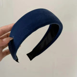 Daiiibabyyy  Retro velvet wide headband for women small face high cranial top hairhoop hair accessories