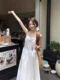 Daiiibabyyy  Sweet Summer Flower Embroidery Dresses Women's Clothing Temperament Robe Femme Tunic Pleated Maxi Dress Vestidos De Mujer