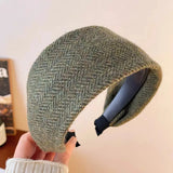Daiiibabyyy  Vintage Wide Headband Women Thick Wool Hairband Fashionable Hair Accessories Stylish Hairband Chic Wide Headband for Women