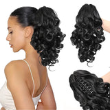 Daiiibabyyy  12inch Short Ponytail Extension Classic Loose Curly Wavy Claw Clip Pony tails Synthetic Hair Extensions Hairpieces for Women