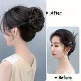Daiiibabyyy  Synthetic Hair Bun Chignon With Claw Clip Messy Curly Ponytail Hair Extension Heat Resistant Hair For Elegant Women Daily Use