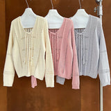 DAIIIBABYYY  -  Braided Lace Up Knitted Sweater Top for Women, Autumn and Winter Hollow Out Lazy Sweet Style Loose Sweater