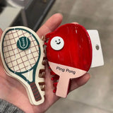 Daiiibabyyy  1pc Table tennis racket, shark clip, hair clip, sports hair accessory, headwear, hair clip, cute hair clip