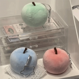 Daiiibabyyy  Plush Plush Keychain Fruit Pattern Simple Design Plush Fruit Pendant Neutral Color Plush Pinch Pendant Hanging Decoration