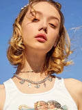 Daiiibabyyy Punk Stainless Steel Cross Choker Necklace for Women Girls Hiphop Gothic Cross Collar Necklace Rock Fashion Jewelry Gifts