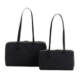 Daiiibabyyy  New Style Checkered Shoulder Bags Fashion Solid Color Simple Large Capacity Nylon Tote Canvas Travel Bag Unisex Storage Bag