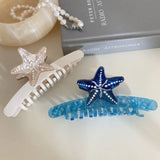 Daiiibabyyy  1pc New ocean series starfish hair clip with elegant temperament, shark clip, hair catcher at the back of the head