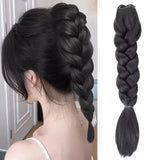 Daiiibabyyy  Synthetic Claw Clip On Braid Ponytail Hair Extensions Heat Resistant Long Handmade Braided Pony Tail Hair Piece For Women Daily