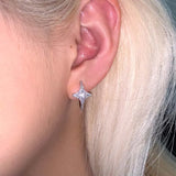 Daiiibabyyy  Shining Rhinestone Cross Star Hoop Earrings for Women Fashion Geometric Metal Circular Ear Buckle Earrings Y2K Jewelry Gifts