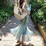 DAIIIBABYYY  -  Fashion Dress for Women Sleeveless French Style Korean Dresses Slim Floral Sling Backless Midi 2024 New Spring Summer Dress