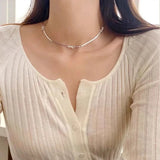 DAIIIBABYYY  -  2 Pieces Punk Snake Bone Chain Bow Necklace for Women Elegant Fashion Jewellery Holiday Party Exquisite Accessories