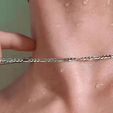 Daiiibabyyy  High Quality Titanium Steel Figaro Chain Men's Basic Versatile Necklace  Trendy for Men Women Hip Hop  Party Jewelry Gift