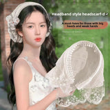 Daiiibabyyy  1Pc French Lace Headband Style Headscarf/headband Outdoor Dating,sweet and Elegant Style,easy To Wear,fashionable Versatile