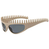 Daiiibabyyy  New Fashion Punk Black Headband Sunglasses High-End Sense Women's Sun Glasses Special Shape Outdoor Casual Sunglasses Decoration