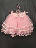 Daiiibabyyy  Pink Mesh Skirts for Sweet Girls Summer Bows Decoration Elastic Waist Lolita Style Cute Multilayered Skirt